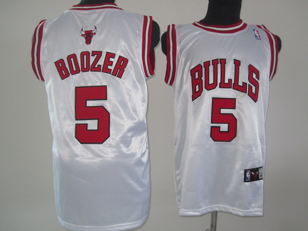 NBA Chicago Bulls 5 Carlos Boozer Authentic Home White Jersey